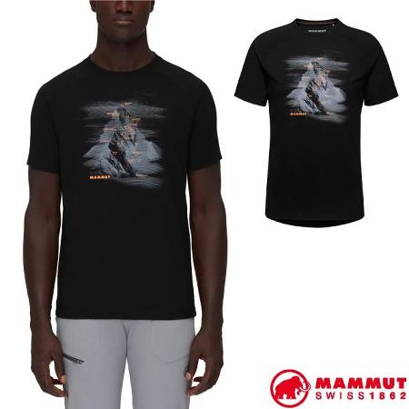 【瑞士 MAMMUT 長毛象】男款 Mountain 輕量吸濕排汗短袖圓領休閒衫/1017-05290-0001 黑✿30E010